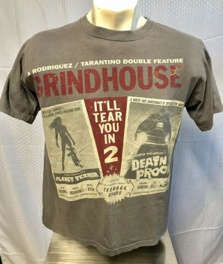 Vintage Grindhouse T Shirt Tarantino Rodriguez Death Proof Planet Terror Sz M 3