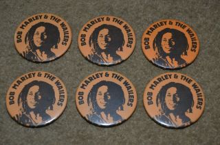 Bob Marley & The Wailers Six Vintage 1970s Badges