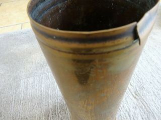 Vintage WWI Military Brass Shell Case / Trench Art 4
