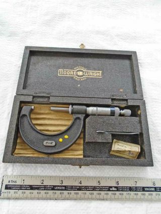 Vintage Cased Imperial MOORE & WRIGHT No:966 Ratchet Micrometer 1 