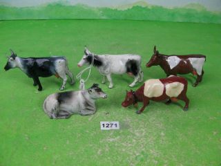 Vintage Crescent & Other Lead Farm Cows Mixed Collectable Models Toys 1271