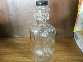 Vintage Glass Bank Bottle Abraham Lincoln 1954 Lincoln Foods Syrup Lawrence Ma