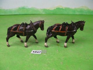 Vintage Johillco Lead Cart Horses X2 Collectable Toy Models 1047