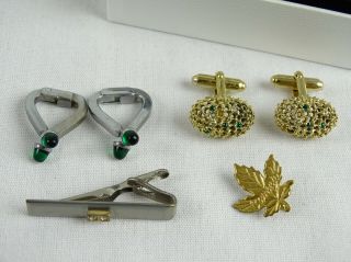 Jewellery - Vintage Mens Cufflinks Canada Badge & Tie Pin