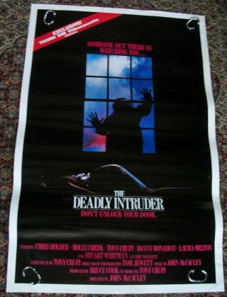 The Deadly Intruder Video Store 1 Sheet Poster Vintage 1985