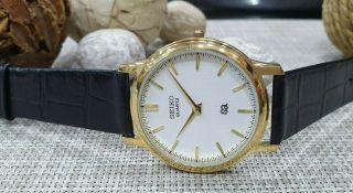 Vintage Seiko Quartz Stainless Steel Gold Plated Slim Watch