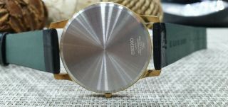 VINTAGE SEIKO Quartz Stainless Steel GOLD PLATED Slim Watch 3