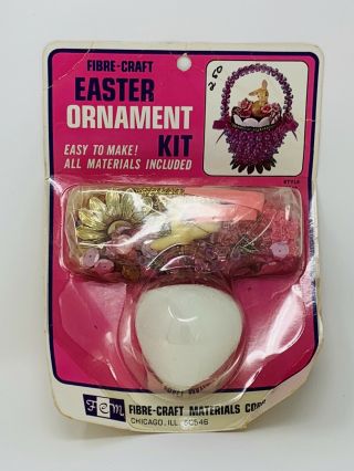 Vintage Fibre - Craft Easter Egg Ornament Kit Beaded Styrofoam Crafting