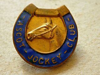 Vintage Usa Horse Racing Racecourse Badge Ascot Jockey Club Ascot Park?