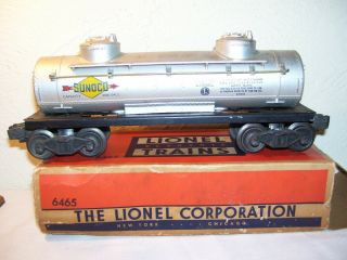 Vintage Lionel Trains No.  6465 O Scale Sunoco Tanker Car Box 1950 