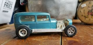 Vintage - Hotrod Plastic Built - Up Model Car Blue 2 Door Sedan