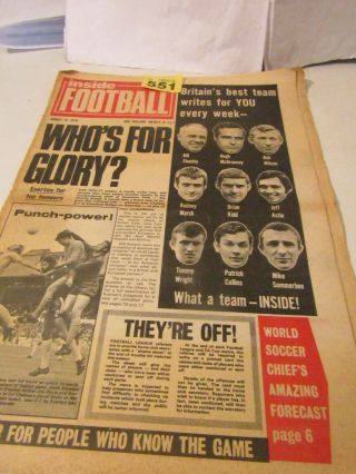 Vintage Inside Football Newspaper - August 15th 1970