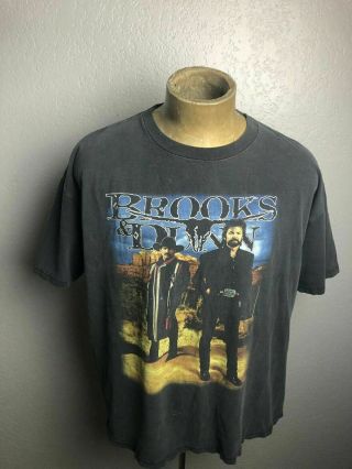 Brooks And Dunn Vintage Tour T Shirt Black Xl Hood Ornament