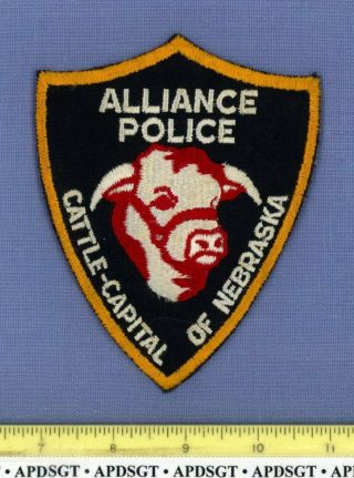Alliance (old Vintage) Nebraska Sheriff Police Patch Cheesecloth Cattle Capital