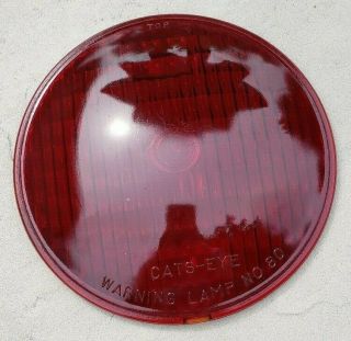 Vintage Cats - Eye Warning Lamp No.  80 Red Glass Lens Truck Bus Rat Rod