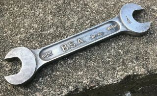 Vintage Bsa No 12 Open End Spanner 9/16 & 5/8 Birmingham Small Arms Co Logo