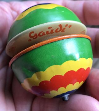 Unusual Vintage Tin Toy Yoyo - Us Zone Germany - Gaudi - Yo Yo