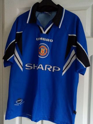 Manchester United 1996 1997 Away Umbro Sharp Vintage Football Shirt.