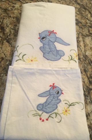Embroidery Infant Crib Cradle Top Sheets w Pillow Cases - Vintage - unisex 4