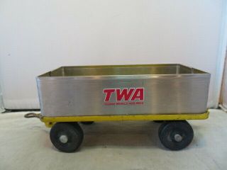 Vintage Model Toys Twa Airport Luggage Cart Pressed Steel