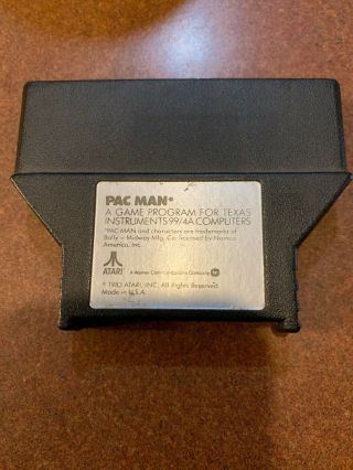 Pac Man Texas Instruments 99/4a Computer Game Program Cartridge Vintage Ti - 99/4a