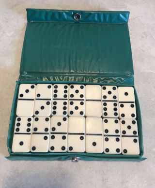 Vintage Double Six Dominoes With Case 28 Piece Set - Complete