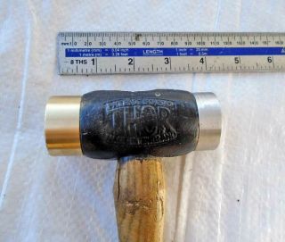 Vintage Double Ended THOR Brand Hammer c/w ENDS in Alloy & Brass Old Tool 3