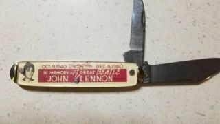 In Memory To Death Of John Lennon,  Famous Beatle,  A Vintage Pocket Knife.