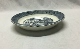 Vintage ROYAL CHINA “Currier and Ives” 10” Blue Pie Plate Baking Dish USA 2