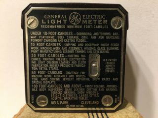 Vintage General Electric Light Meter w/Box - Measures Foot Candles 1935 3