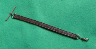 Vintage Flat Brown Leather With Chrome T - Bar & Clasp Pocket Watch Strap