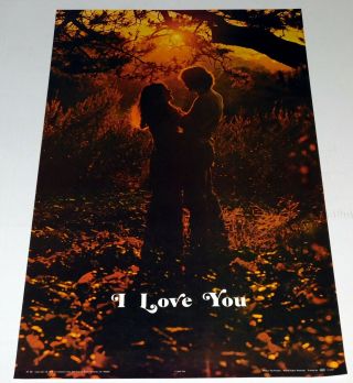 I Love You Hippie Romance Couple In Forest Poster 1976 Celestial Arts Sp99