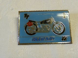 Vintage 1988 IOM TT Enamel Pin Badge Stamp Shape 1939 Supercharged BMW 500cc 3