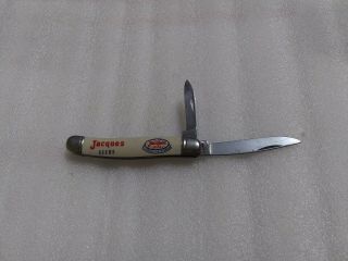 Vtg Imperial Prov.  Ri,  Usa 2 - Blade Folding Pocket Knife Advertising " Jacques Seed "
