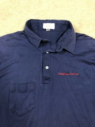 Vintage Pebble Beach Golf Club Polo Shirt Large No Flaws Blue Us Open Usga