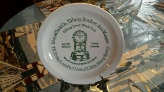 Vintage 1971 Ithaca Clock Co.  Convention Plate Buffalo China