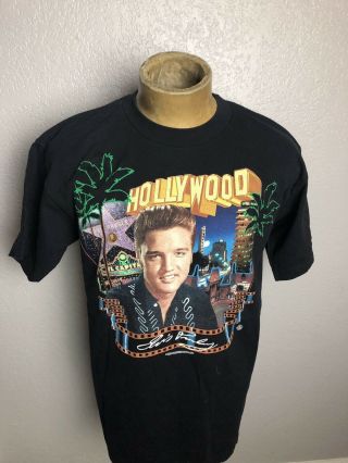 Elvis Presley Hollywood California Large Black T Shirt Trinity Vintage 1997