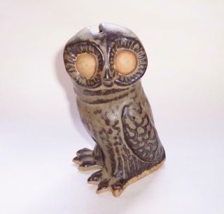 Vintage Tremar Stoneware Pottery Owl Money Box Piggy Bank