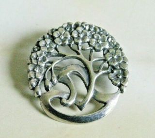 Vintage Sterling Silver Tree Of Life Pin Brooch