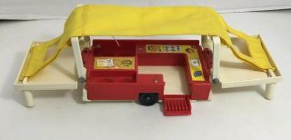 Vintage Fisher Price 1979 Pop Up Camper With Canvas Tent Red White Yellow