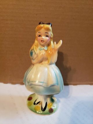 Vintage Walt Disney Productions Alice In Wonderland Ceramic Figurine Japan 5 "