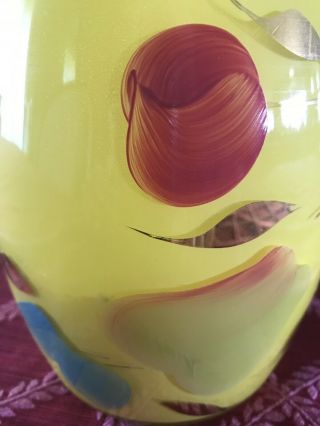 Vintage Bartlett Collins Gay Fad Yellow Glass Cookie Jar - Hand Painted Fruit 3