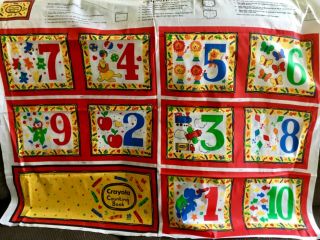Retro/vintage Quilt Fabric 43”x 27” Crayola Counting Book 1 Panel Sewing