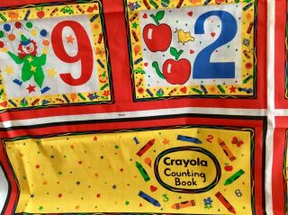 Retro/Vintage Quilt Fabric 43”x 27” Crayola Counting Book 1 panel Sewing 5