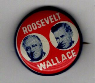 Vintage Political Pin 1940 Fdr Pin Roosevelt Wallace Pin