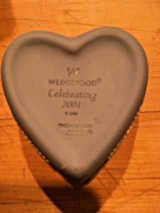Vintage Wedgwood JASPERWARE Pale Blue Heart Box with Lid Celebrating 2001 2