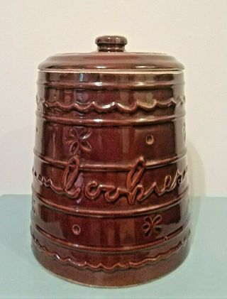 Marcrest Cookie Jar Brown Oven Proof Stoneware Pottery Drip Beehive Vintage 2