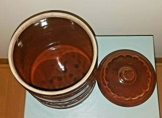 Marcrest Cookie Jar Brown Oven Proof Stoneware Pottery Drip Beehive Vintage 5