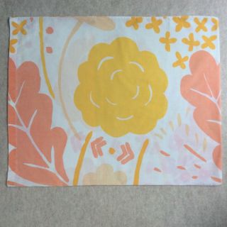 Vtg Marimekko Dan River Flowers Orange Yellow Pillow Case Standard