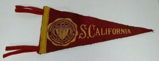 Vintage,  University Of Southern California,  Felt Pennant (8 - 1/2 Inches Long) Usc